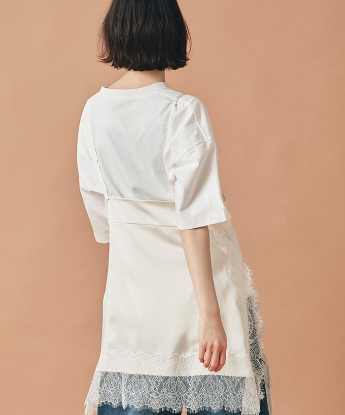 ホワイト チャコール ベージュ 半袖 Tシャツ プリント ウォッシャブル フリーサイズ フォトＴシャツ　フラワープリント AT THE TRNK ＠