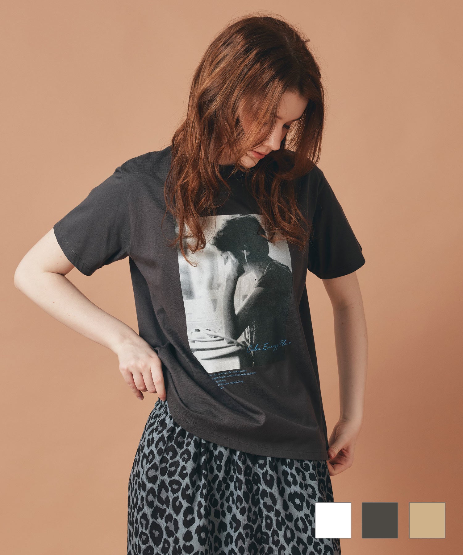 女性プリント フォト Tシャツ AT THE TRNK 全3色｜rnk531-0006【1
