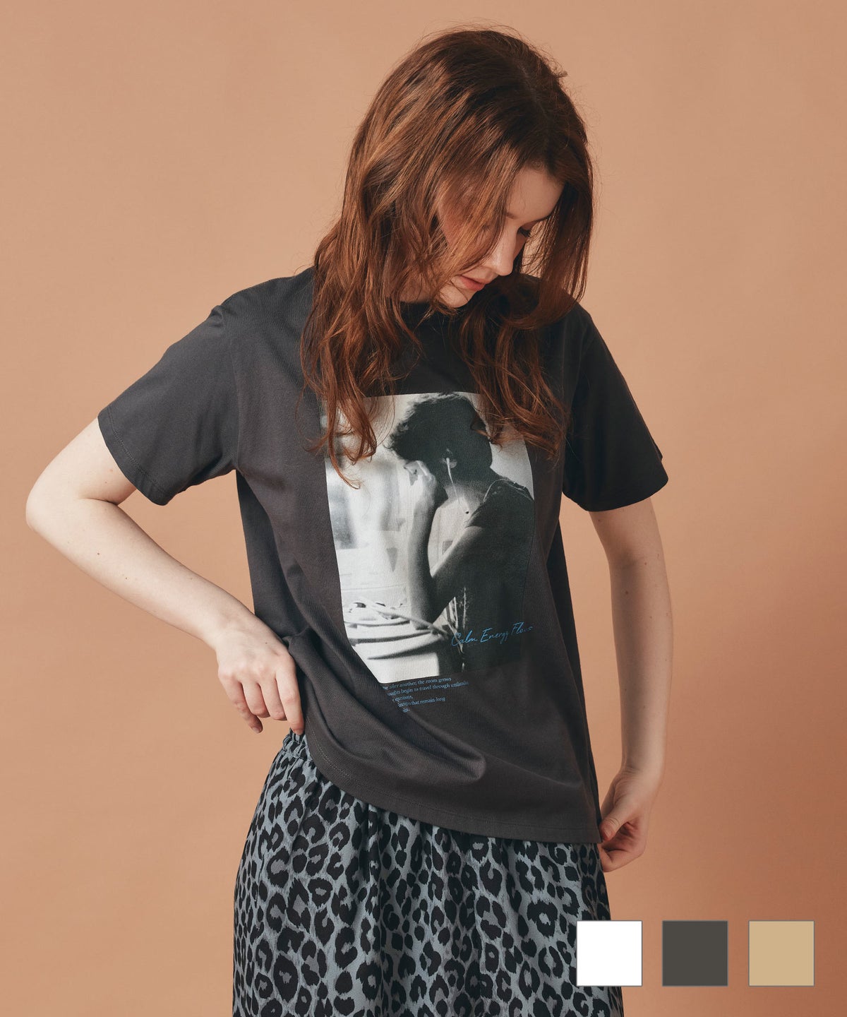 女性プリント フォト Tシャツ AT THE TRNK 全3色｜rnk531-0006