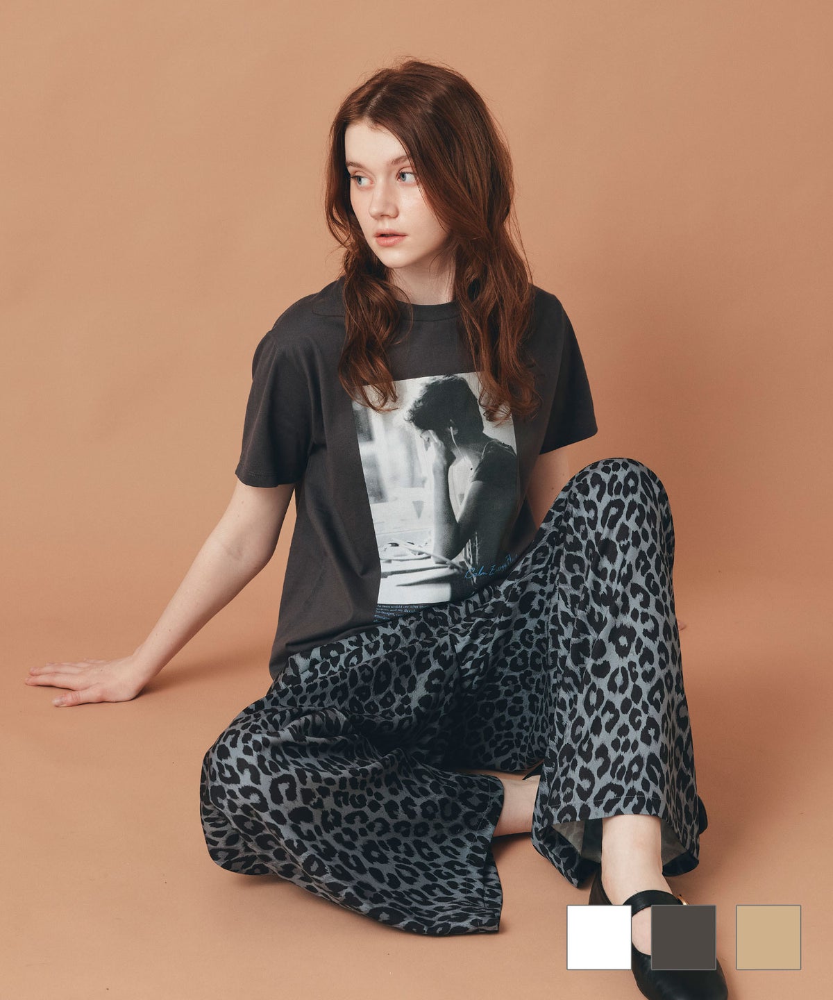 女性プリント フォト Tシャツ AT THE TRNK 全3色｜rnk531-0006