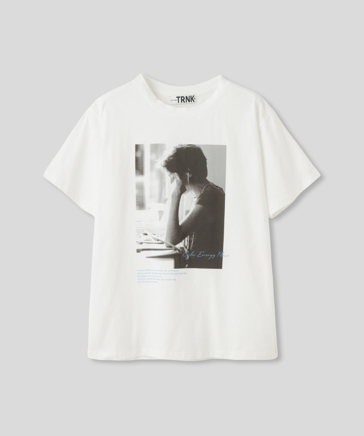 ホワイト チャコール ベージュ 半袖 Tシャツ プリント ウォッシャブル フリーサイズ フォトTシャツ　女性プリント AT THE TRNK ＠