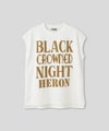 ホワイト チャコール ブラック ノースリーブ Tシャツ ウォッシャブル フリーサイズ ノースリプリントＴシャツ AT THE TRNK ＠