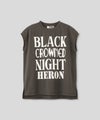 ホワイト チャコール ブラック ノースリーブ Tシャツ ウォッシャブル フリーサイズ ノースリプリントＴシャツ AT THE TRNK ＠