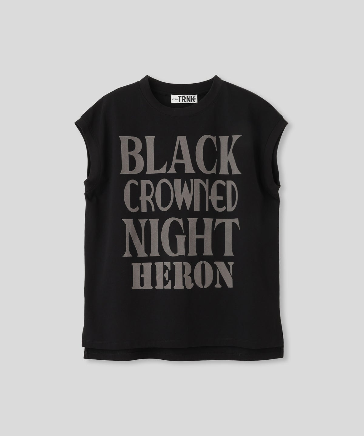 ホワイト チャコール ブラック ノースリーブ Tシャツ ウォッシャブル フリーサイズ ノースリプリントＴシャツ AT THE TRNK ＠
