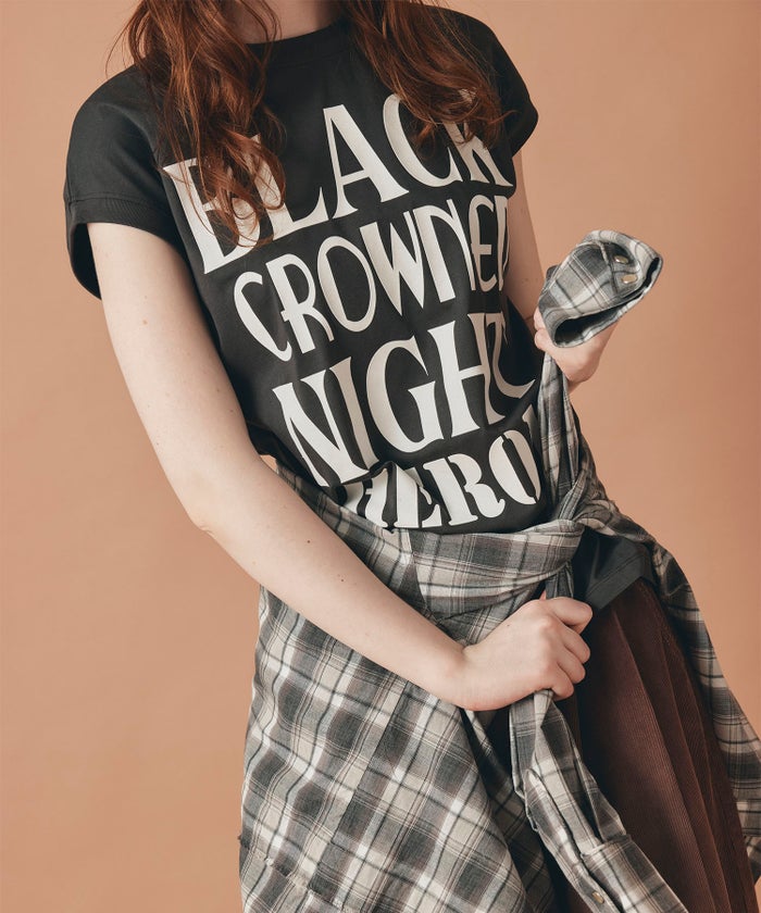 ホワイト チャコール ブラック ノースリーブ Tシャツ ウォッシャブル フリーサイズ ノースリプリントＴシャツ AT THE TRNK ＠