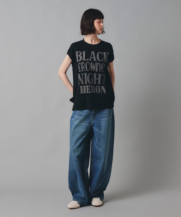 ホワイト チャコール ブラック ノースリーブ Tシャツ ウォッシャブル フリーサイズ ノースリプリントＴシャツ AT THE TRNK ＠