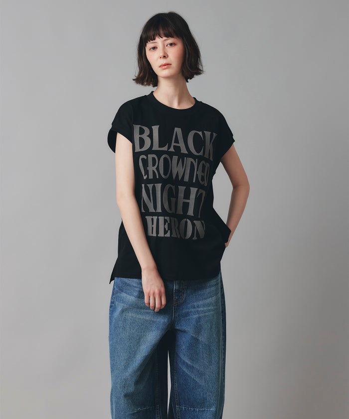 ホワイト チャコール ブラック ノースリーブ Tシャツ ウォッシャブル フリーサイズ ノースリプリントＴシャツ AT THE TRNK ＠
