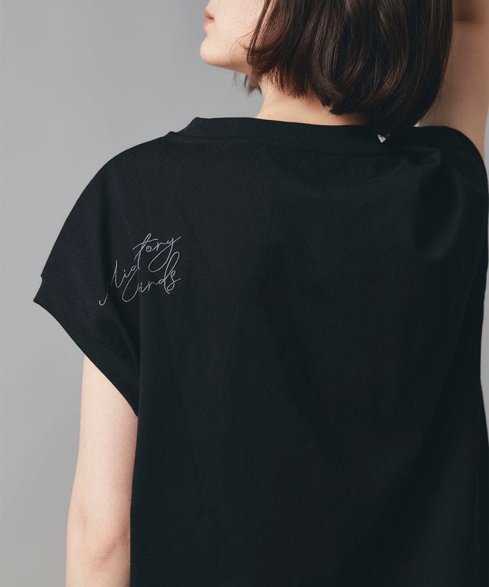 ホワイト チャコール ブラック ノースリーブ Tシャツ ウォッシャブル フリーサイズ ノースリプリントＴシャツ AT THE TRNK ＠