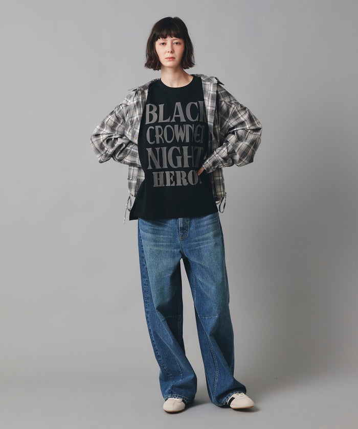 ホワイト チャコール ブラック ノースリーブ Tシャツ ウォッシャブル フリーサイズ ノースリプリントＴシャツ AT THE TRNK ＠