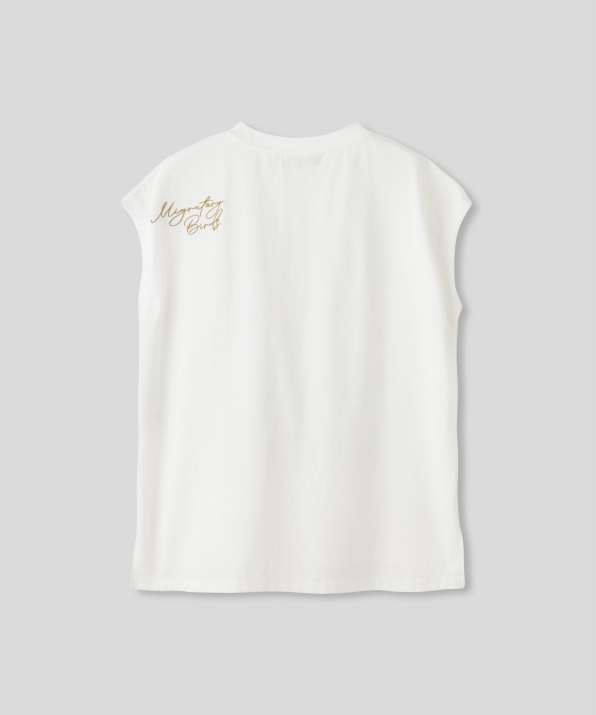 ホワイト チャコール ブラック ノースリーブ Tシャツ ウォッシャブル フリーサイズ ノースリプリントＴシャツ AT THE TRNK ＠