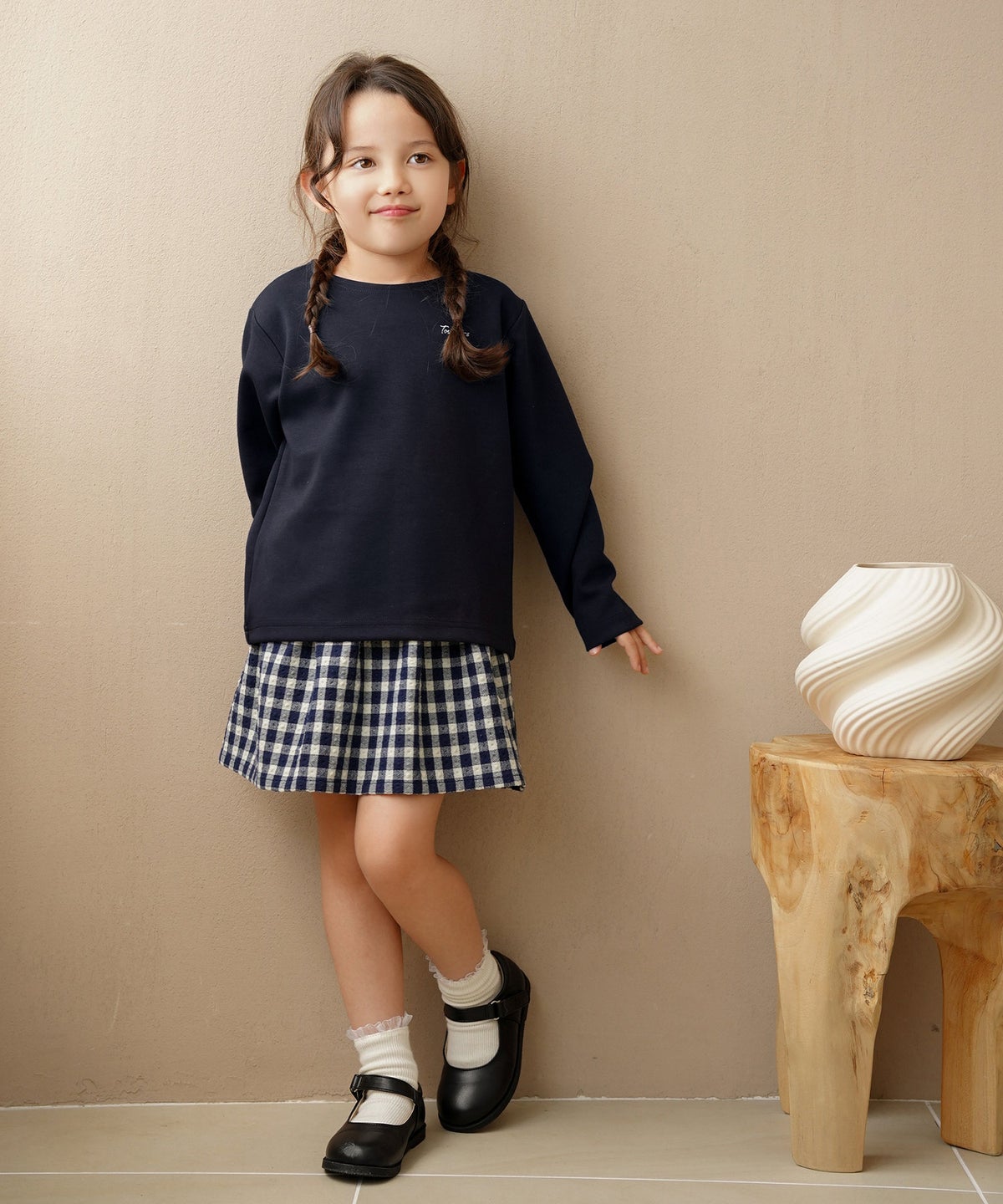 トップス カットソー 長袖 キッズ 親子 おしゃれ おそろい シンプ 90 100 110 120 秋 春 vaniller kids 長袖 Tシャツ le reve vaniller