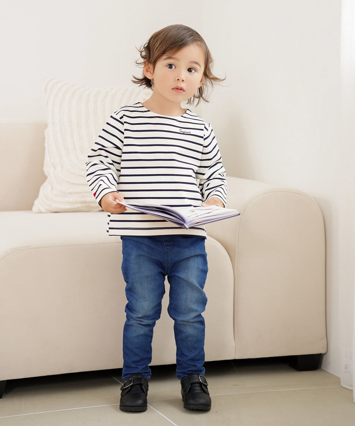 トップス カットソー 長袖 キッズ 親子 おしゃれ おそろい シンプ 90 100 110 120 秋 春 vaniller kids 長袖 Tシャツ le reve vaniller