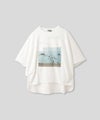 ホワイト チャコール ベージュ Tシャツ フォトプリント ビッグシルエット ウォッシャブル フリーサイズ ビックシルエットフォトＴ AT THE TRNK