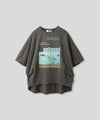 ホワイト チャコール ベージュ Tシャツ フォトプリント ビッグシルエット ウォッシャブル フリーサイズ ビックシルエットフォトＴ AT THE TRNK