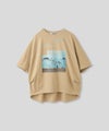 ホワイト チャコール ベージュ Tシャツ フォトプリント ビッグシルエット ウォッシャブル フリーサイズ ビックシルエットフォトＴ AT THE TRNK