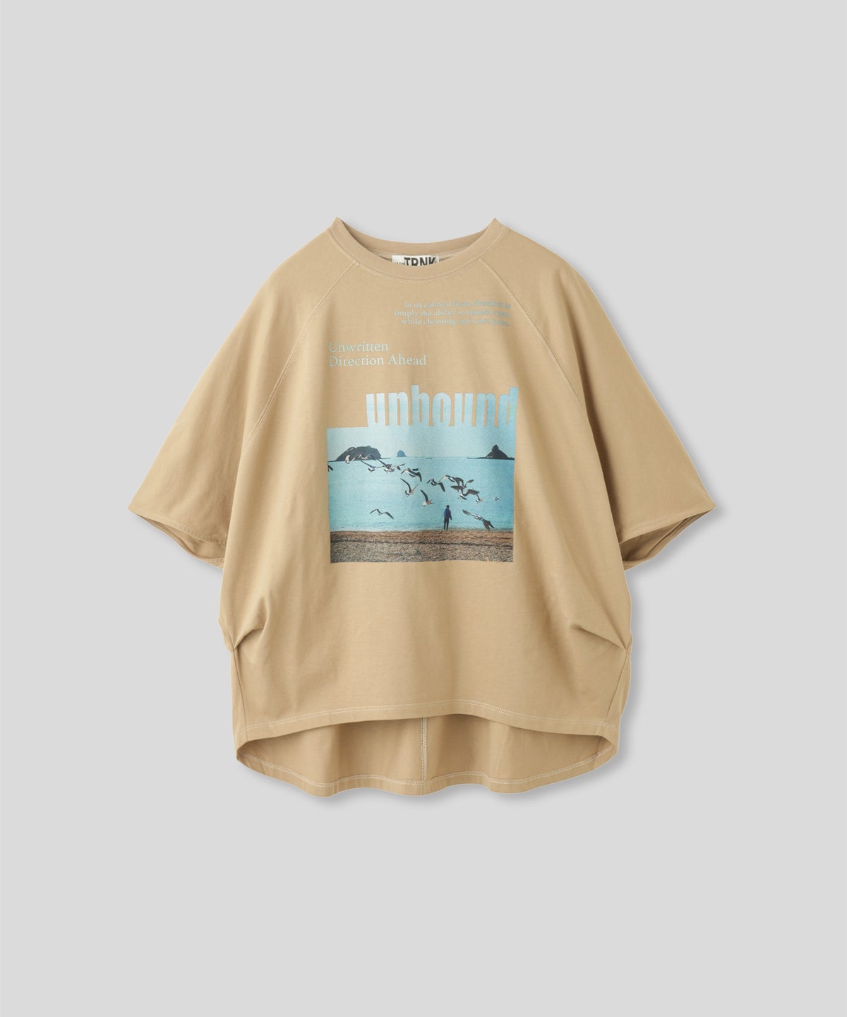 ホワイト チャコール ベージュ Tシャツ フォトプリント ビッグシルエット ウォッシャブル フリーサイズ ビックシルエットフォトＴ AT THE TRNK