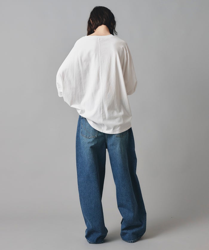 ホワイト チャコール ベージュ Tシャツ フォトプリント ビッグシルエット ウォッシャブル フリーサイズ ビックシルエットフォトＴ AT THE TRNK