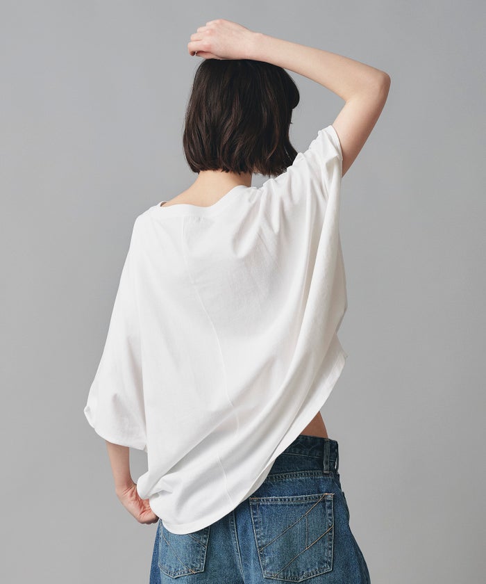 ホワイト チャコール ベージュ Tシャツ フォトプリント ビッグシルエット ウォッシャブル フリーサイズ ビックシルエットフォトＴ AT THE TRNK