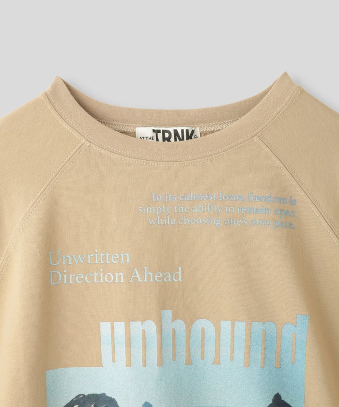 ホワイト チャコール ベージュ Tシャツ フォトプリント ビッグシルエット ウォッシャブル フリーサイズ ビックシルエットフォトＴ AT THE TRNK