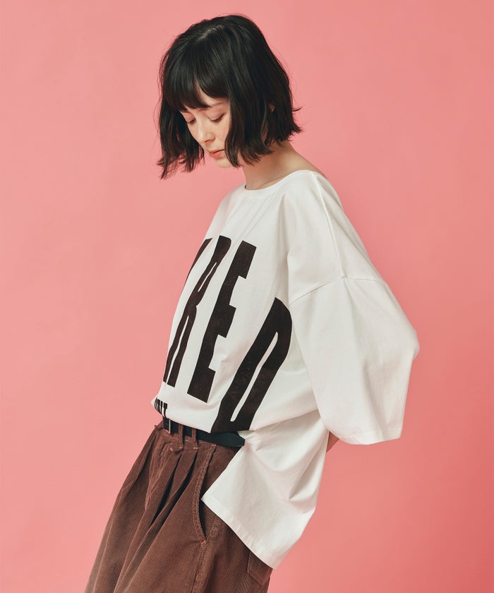 ホワイト チャコール ブラック Tシャツ フロッキーロゴ 半袖 ウォッシャブル フリーサイズ 2wayビックフロッキーロゴ Tシャツ AT THE TRNK