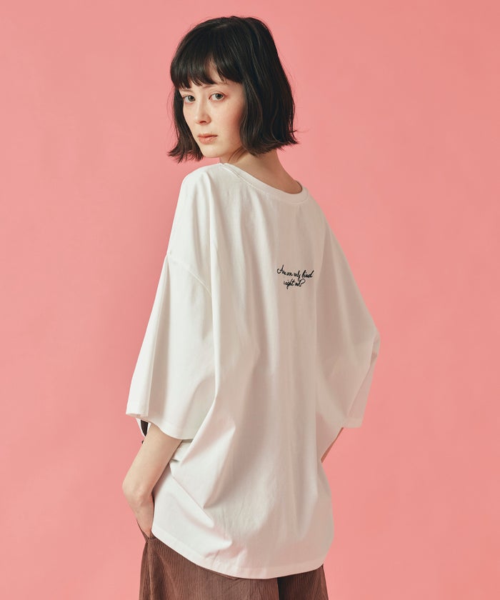 ホワイト チャコール ブラック Tシャツ フロッキーロゴ 半袖 ウォッシャブル フリーサイズ 2wayビックフロッキーロゴ Tシャツ AT THE TRNK