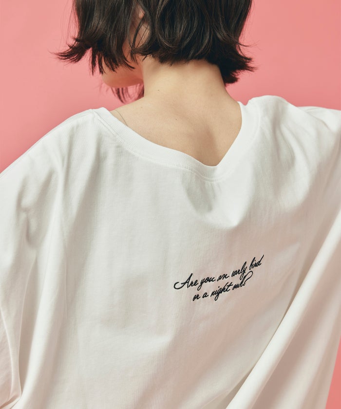 ホワイト チャコール ブラック Tシャツ フロッキーロゴ 半袖 ウォッシャブル フリーサイズ 2wayビックフロッキーロゴ Tシャツ AT THE TRNK