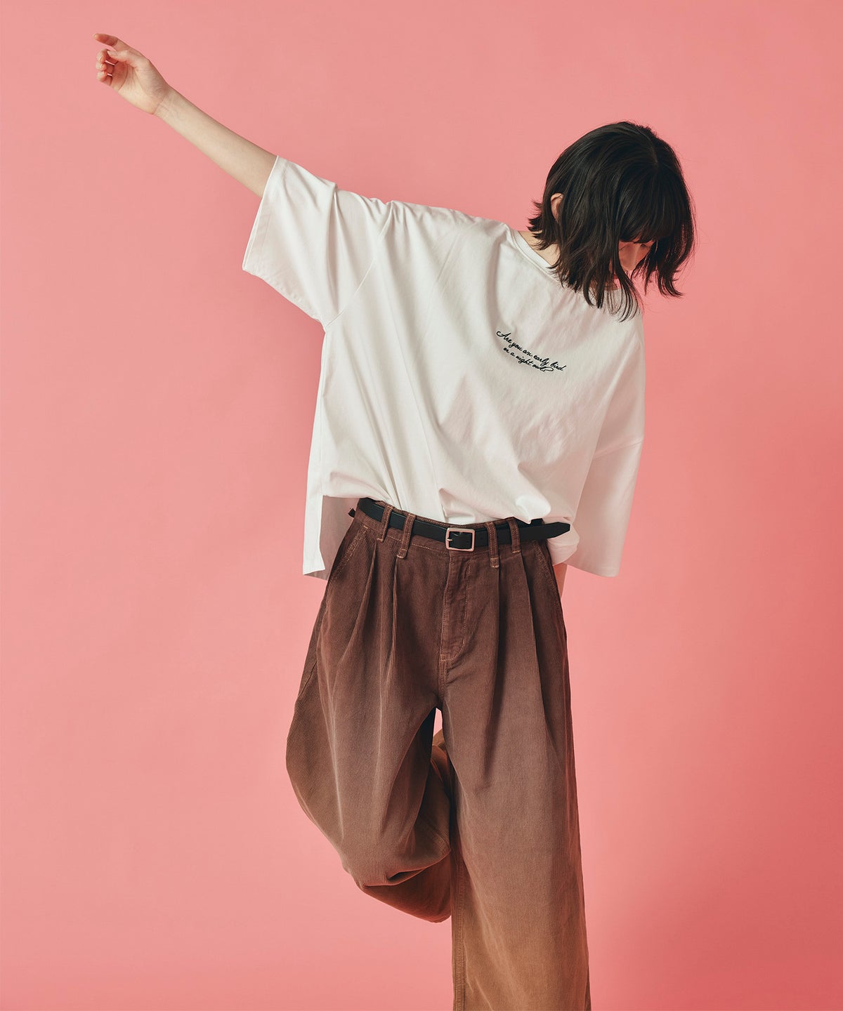 ホワイト チャコール ブラック Tシャツ フロッキーロゴ 半袖 ウォッシャブル フリーサイズ 2wayビックフロッキーロゴ Tシャツ AT THE TRNK