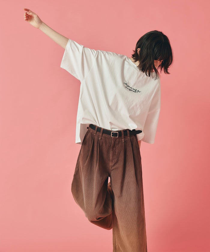 ホワイト チャコール ブラック Tシャツ フロッキーロゴ 半袖 ウォッシャブル フリーサイズ 2wayビックフロッキーロゴ Tシャツ AT THE TRNK