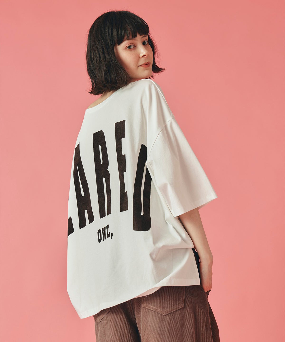 ホワイト チャコール ブラック Tシャツ フロッキーロゴ 半袖 ウォッシャブル フリーサイズ 2wayビックフロッキーロゴ Tシャツ AT THE TRNK