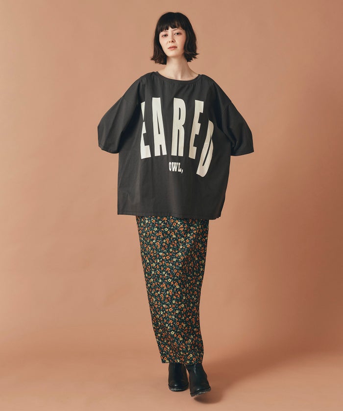 ホワイト チャコール ブラック Tシャツ フロッキーロゴ 半袖 ウォッシャブル フリーサイズ 2wayビックフロッキーロゴ Tシャツ AT THE TRNK