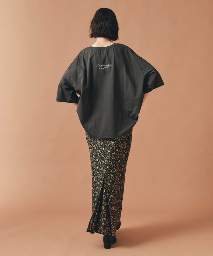 ホワイト チャコール ブラック Tシャツ フロッキーロゴ 半袖 ウォッシャブル フリーサイズ 2wayビックフロッキーロゴ Tシャツ AT THE TRNK