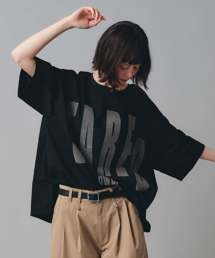 ホワイト チャコール ブラック Tシャツ フロッキーロゴ 半袖 ウォッシャブル フリーサイズ 2wayビックフロッキーロゴ Tシャツ AT THE TRNK