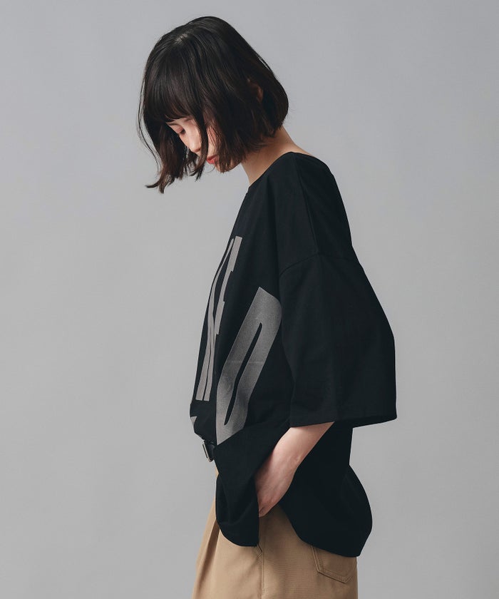 ホワイト チャコール ブラック Tシャツ フロッキーロゴ 半袖 ウォッシャブル フリーサイズ 2wayビックフロッキーロゴ Tシャツ AT THE TRNK