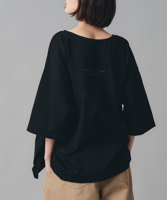 ホワイト チャコール ブラック Tシャツ フロッキーロゴ 半袖 ウォッシャブル フリーサイズ 2wayビックフロッキーロゴ Tシャツ AT THE TRNK