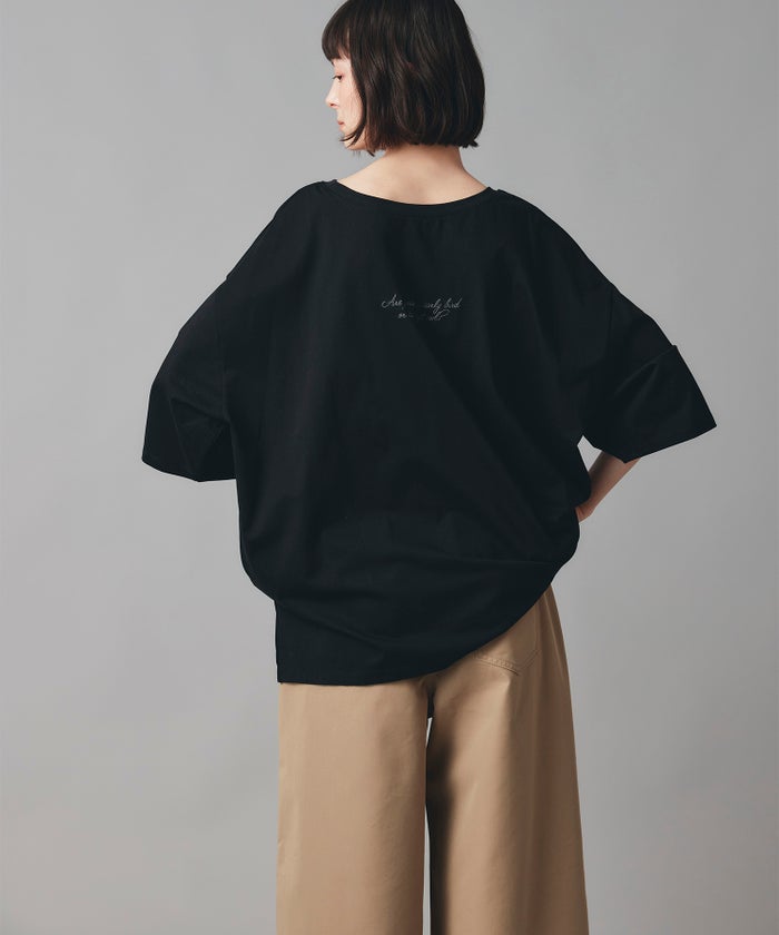 ホワイト チャコール ブラック Tシャツ フロッキーロゴ 半袖 ウォッシャブル フリーサイズ 2wayビックフロッキーロゴ Tシャツ AT THE TRNK