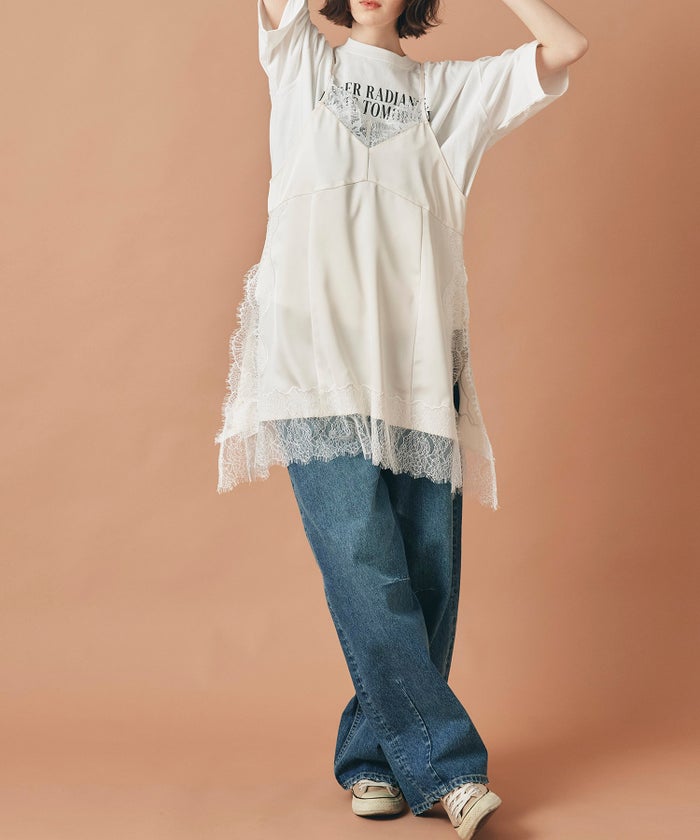 ブルー ワイド パンツ バレルシルエット ワイド デニム ウエストゴム レディース S M L デニムバレルパンツ AT THE TRNK