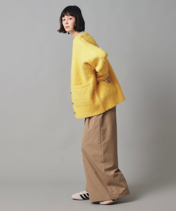 ベージュ ブラック ワイド パンツ チノ ウォッシャブル S M チノワイドパンツ AT THE TRNK