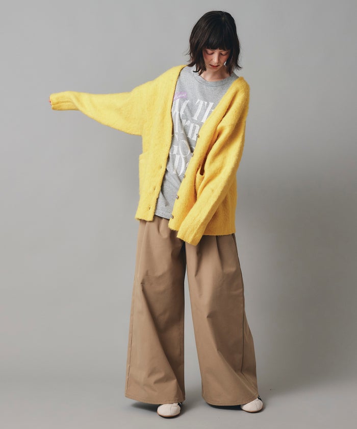 ベージュ ブラック ワイド パンツ チノ ウォッシャブル S M チノワイドパンツ AT THE TRNK