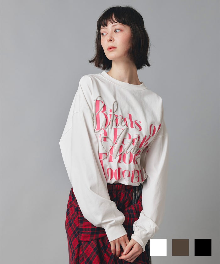 重ねロゴ プリント ロング Tシャツ AT THE TRNK