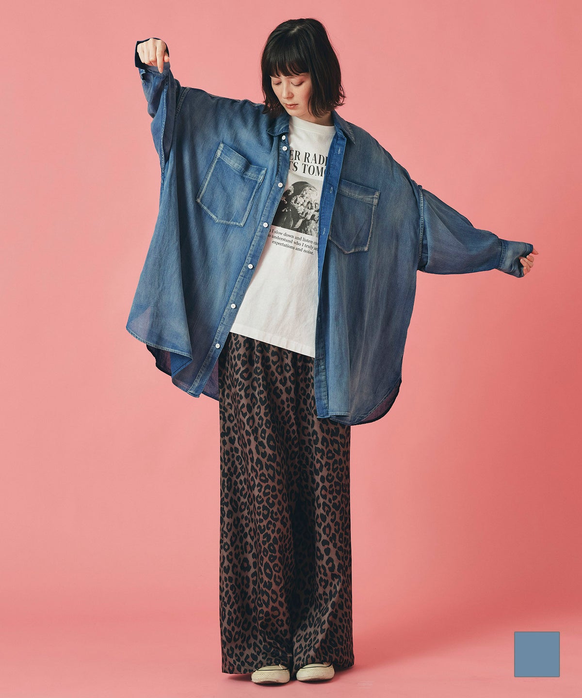 シアーデニム ビッグ シャツ AT THE TRNK