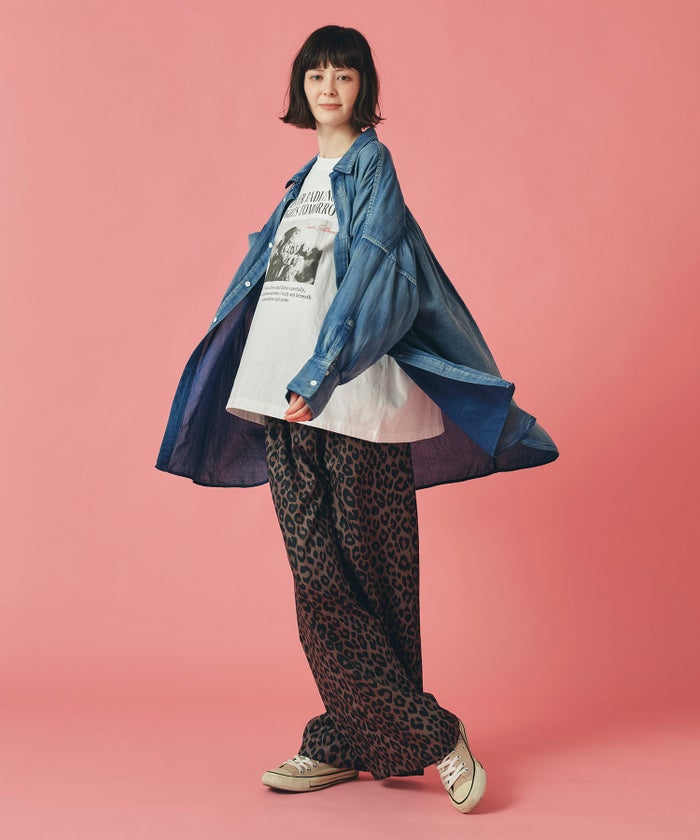 ブルー シアー シャツ 長袖 デニム 大きめ 薄手 フリーサイズ シアーデニムシャツ AT THE TRNK