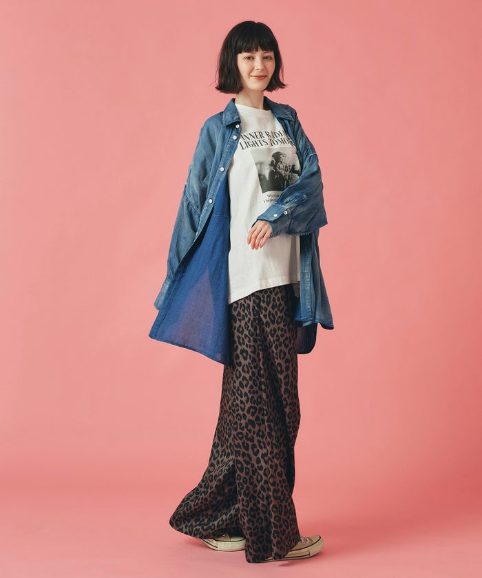 ブルー シアー シャツ 長袖 デニム 大きめ 薄手 フリーサイズ シアーデニムシャツ AT THE TRNK