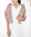 カットソー トップス パーカー フーディ― ショート丈 短丈 カジュアル 長袖 羽織り 春 秋 冬 フリル ショート パーカー le reve vaniller