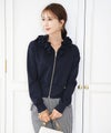 カットソー トップス パーカー フーディ― ショート丈 短丈 カジュアル 長袖 羽織り 春 秋 冬 フリル ショート パーカー le reve vaniller