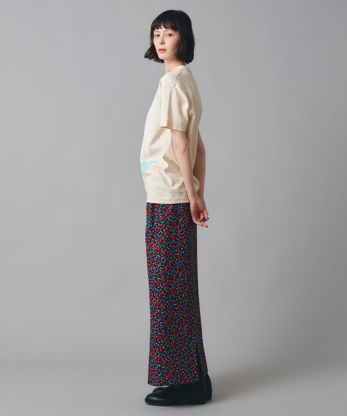レッド イエロー スカート ロング 花柄 クラシカル S M ヴィンテージ花柄ジョーゼットスカート AT THE TRNK