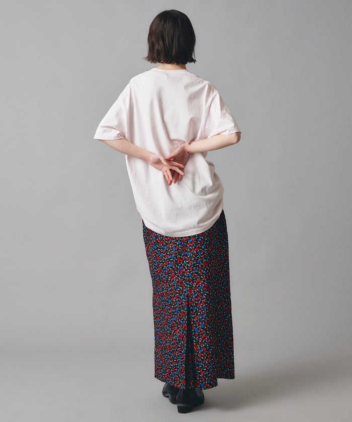 レッド イエロー スカート ロング 花柄 クラシカル S M ヴィンテージ花柄ジョーゼットスカート AT THE TRNK