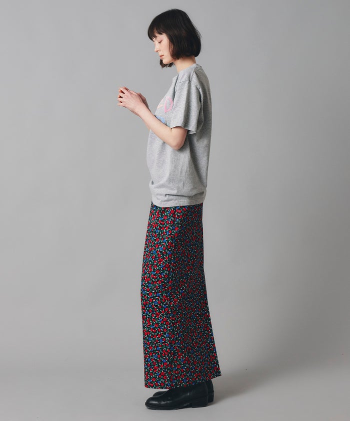 レッド イエロー スカート ロング 花柄 クラシカル S M ヴィンテージ花柄ジョーゼットスカート AT THE TRNK