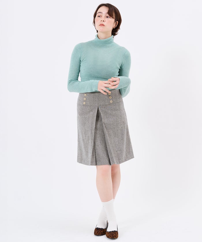 フロント インバーテッド プリーツスカート TINA：JOJUN