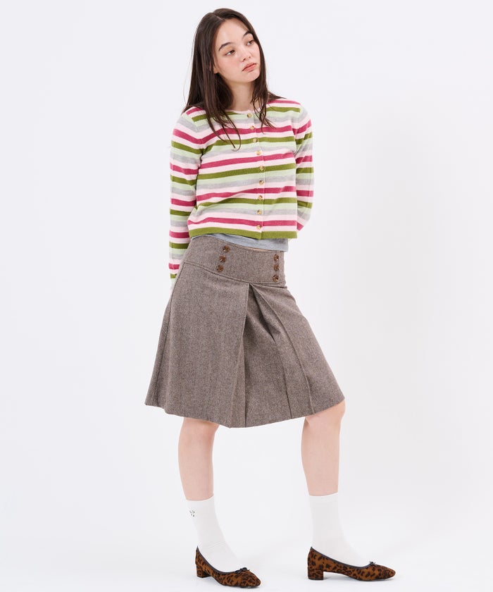 フロント インバーテッド プリーツスカート TINA：JOJUN