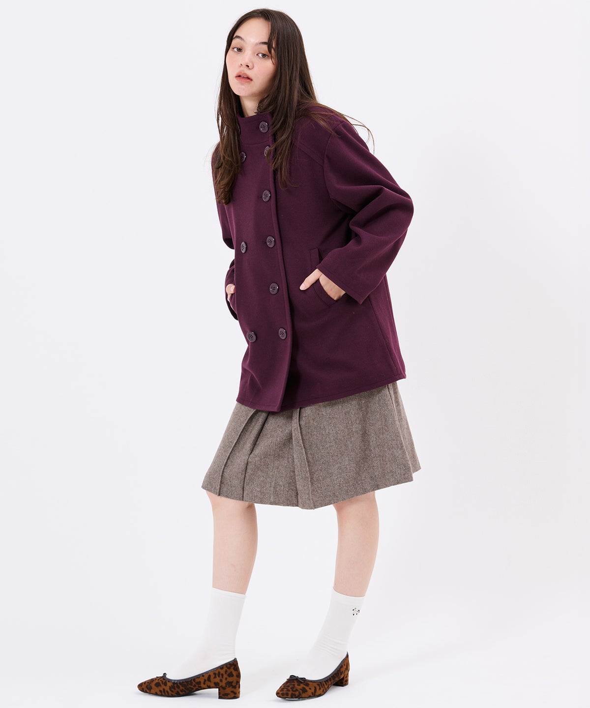 フロント インバーテッド プリーツスカート TINA：JOJUN